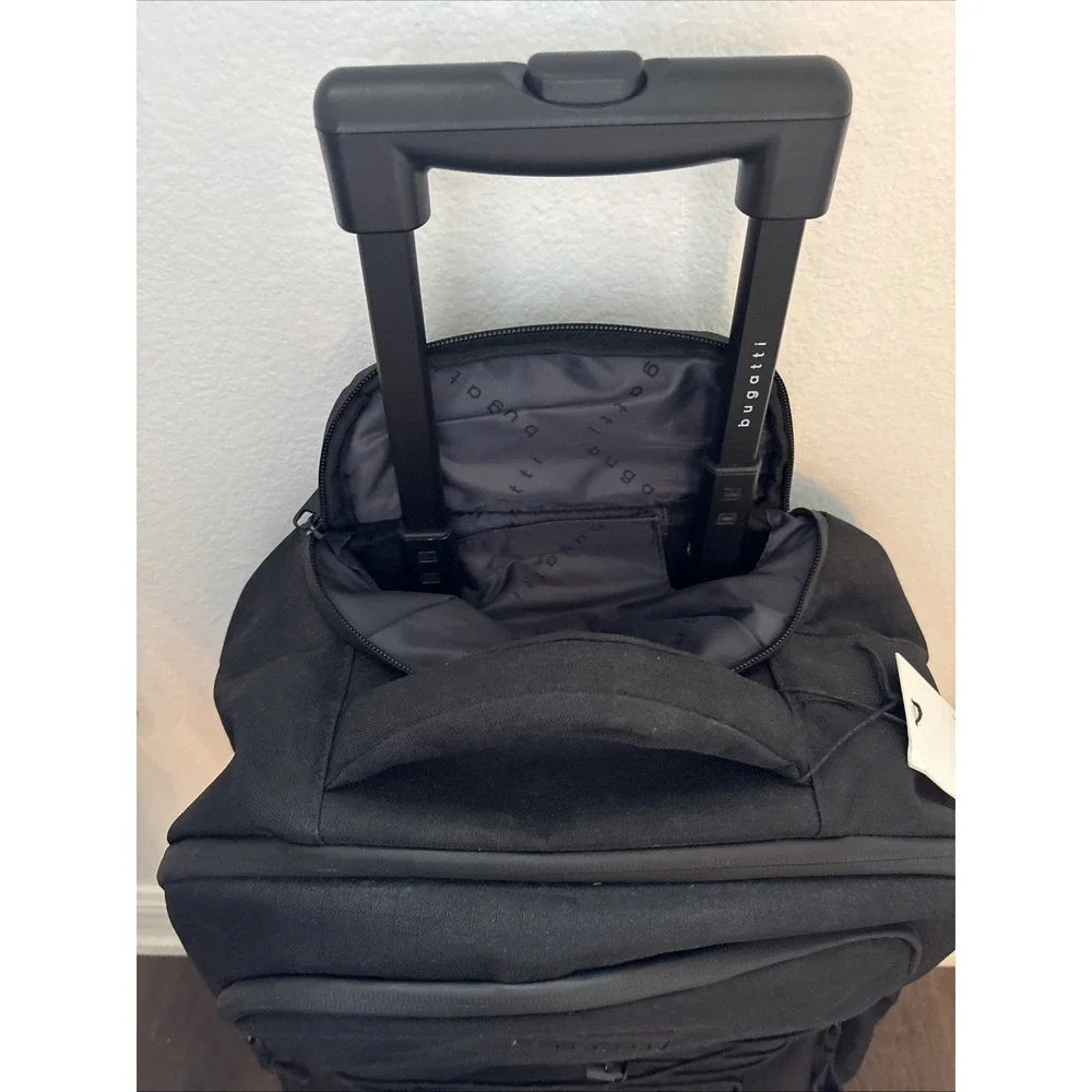 Bugatti Outland Rolling Duffel Travel Bag Black Wheeled Luggage Carry On NEW